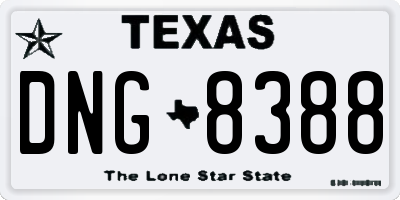 TX license plate DNG8388