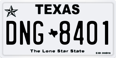 TX license plate DNG8401