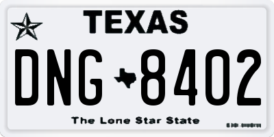 TX license plate DNG8402