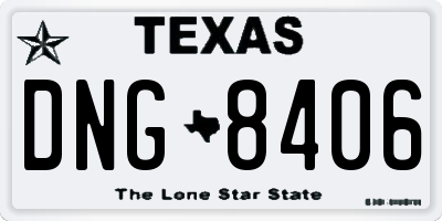 TX license plate DNG8406