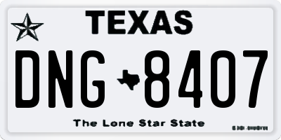 TX license plate DNG8407
