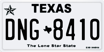 TX license plate DNG8410