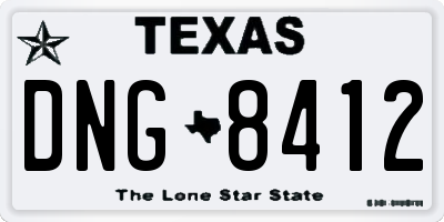 TX license plate DNG8412