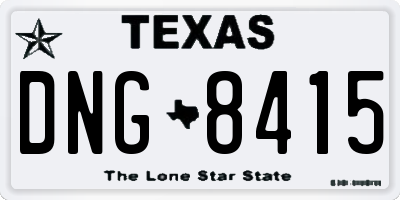 TX license plate DNG8415