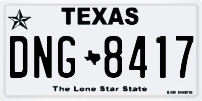 TX license plate DNG8417