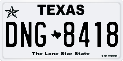 TX license plate DNG8418