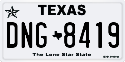 TX license plate DNG8419