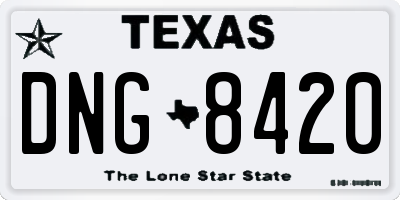 TX license plate DNG8420