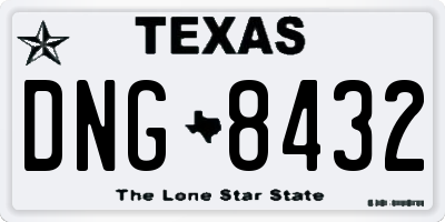 TX license plate DNG8432
