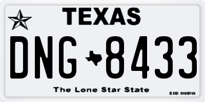 TX license plate DNG8433