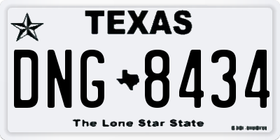 TX license plate DNG8434