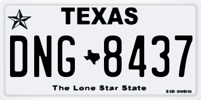TX license plate DNG8437