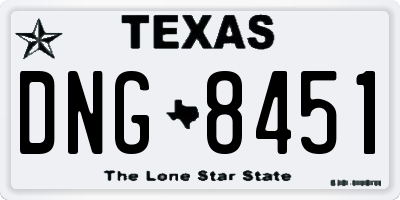 TX license plate DNG8451