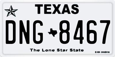 TX license plate DNG8467