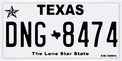 TX license plate DNG8474