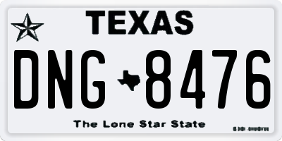 TX license plate DNG8476