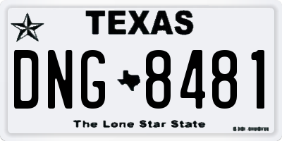 TX license plate DNG8481