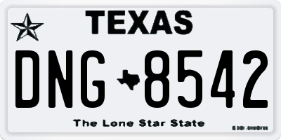 TX license plate DNG8542