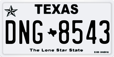 TX license plate DNG8543