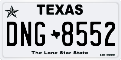TX license plate DNG8552