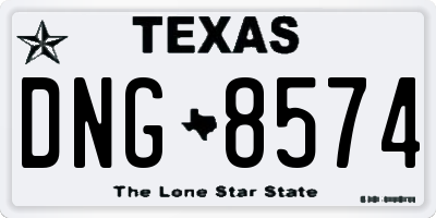 TX license plate DNG8574