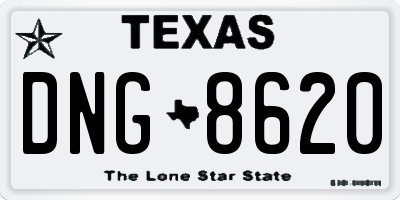 TX license plate DNG8620