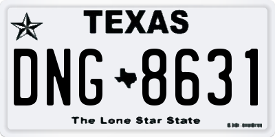 TX license plate DNG8631