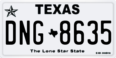 TX license plate DNG8635