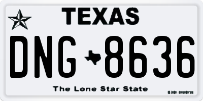 TX license plate DNG8636