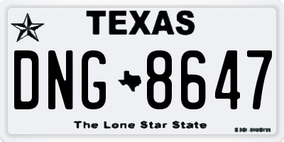 TX license plate DNG8647