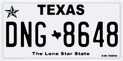 TX license plate DNG8648