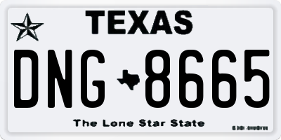 TX license plate DNG8665