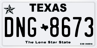 TX license plate DNG8673