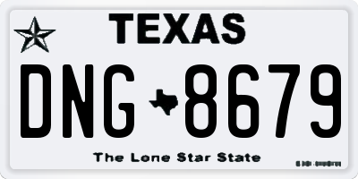 TX license plate DNG8679