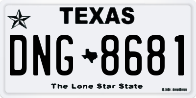 TX license plate DNG8681