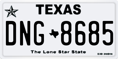 TX license plate DNG8685