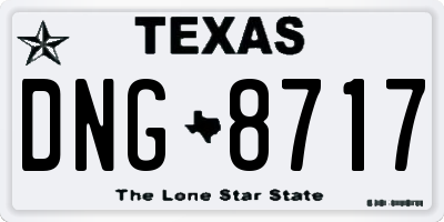 TX license plate DNG8717