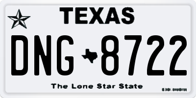 TX license plate DNG8722