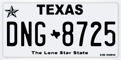 TX license plate DNG8725
