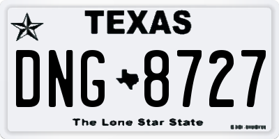 TX license plate DNG8727