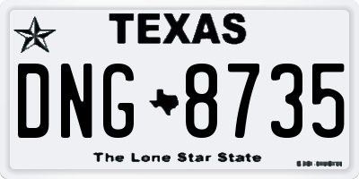 TX license plate DNG8735