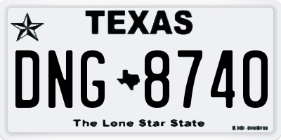 TX license plate DNG8740
