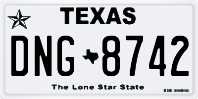 TX license plate DNG8742