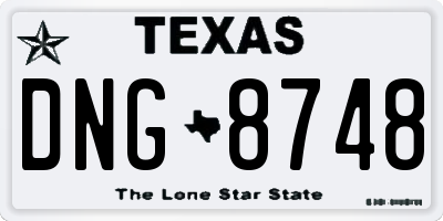 TX license plate DNG8748