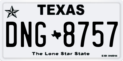 TX license plate DNG8757