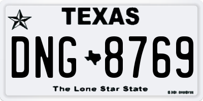 TX license plate DNG8769