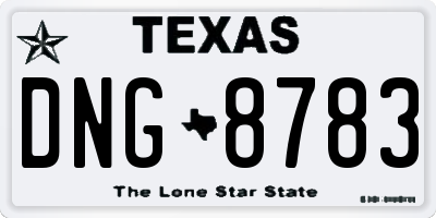 TX license plate DNG8783