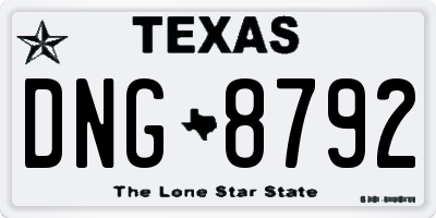 TX license plate DNG8792