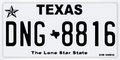 TX license plate DNG8816