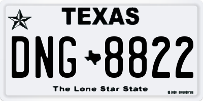 TX license plate DNG8822